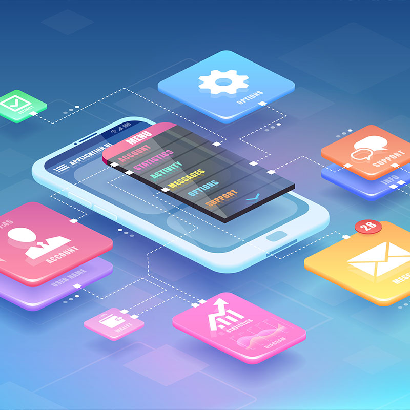 Mobile devices showcasing apps